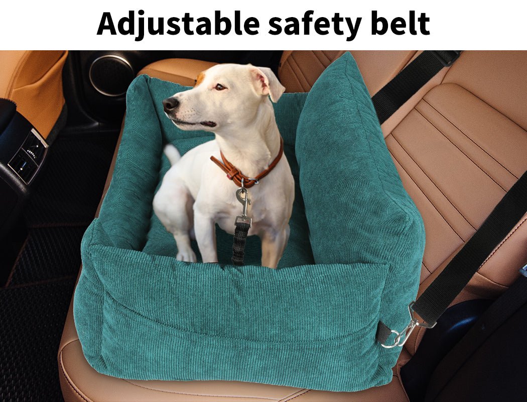 Pet Car Booster Seat Dog Protector Portable Travel Bed Removable Green L