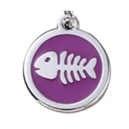 Stylish Fish Designer Pet ID Tag in polished alloy, perfect for keeping your pet safe and stylish. Great for cats!