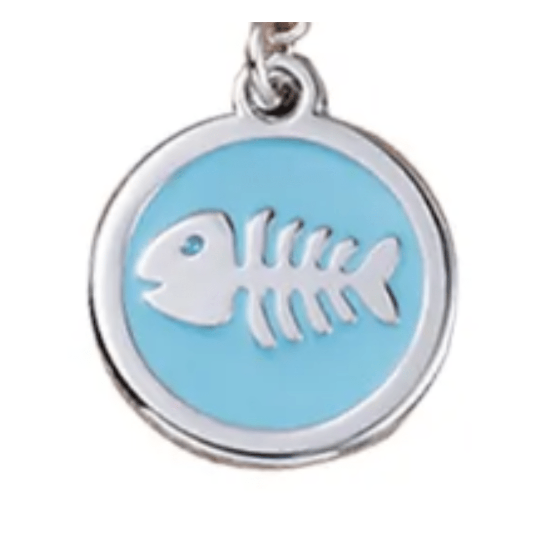 Stylish Fish Designer Pet ID Tag in polished alloy, perfect for keeping your pet safe while looking fabulous.