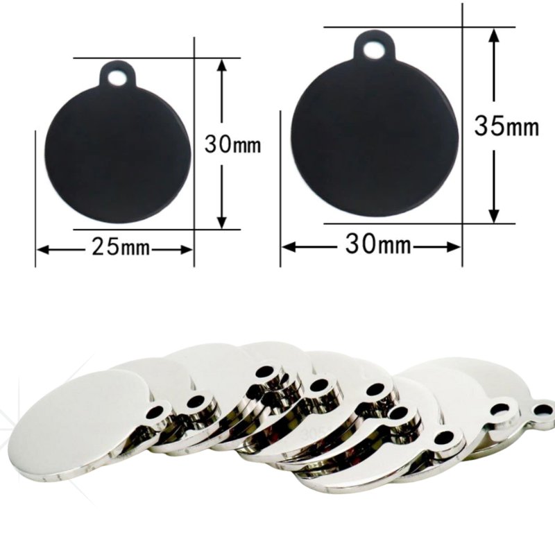 Round Dog Tag - Stainless Steel