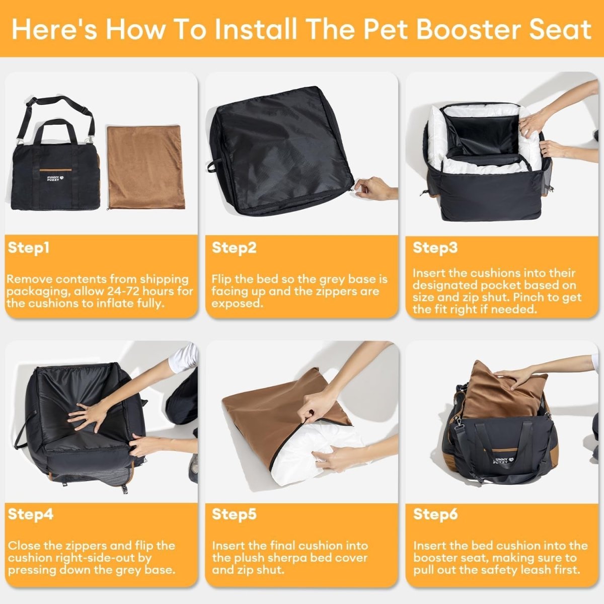 Waterproof Dog Car Seat for Small & Medium Dogs up to 35Lbs,Fully Detachable and Washable Dog Travel Carrier&Pet Car Seat Bed with Thick Cushion, Breathable Mesh,Adjustable Straps(Beige)