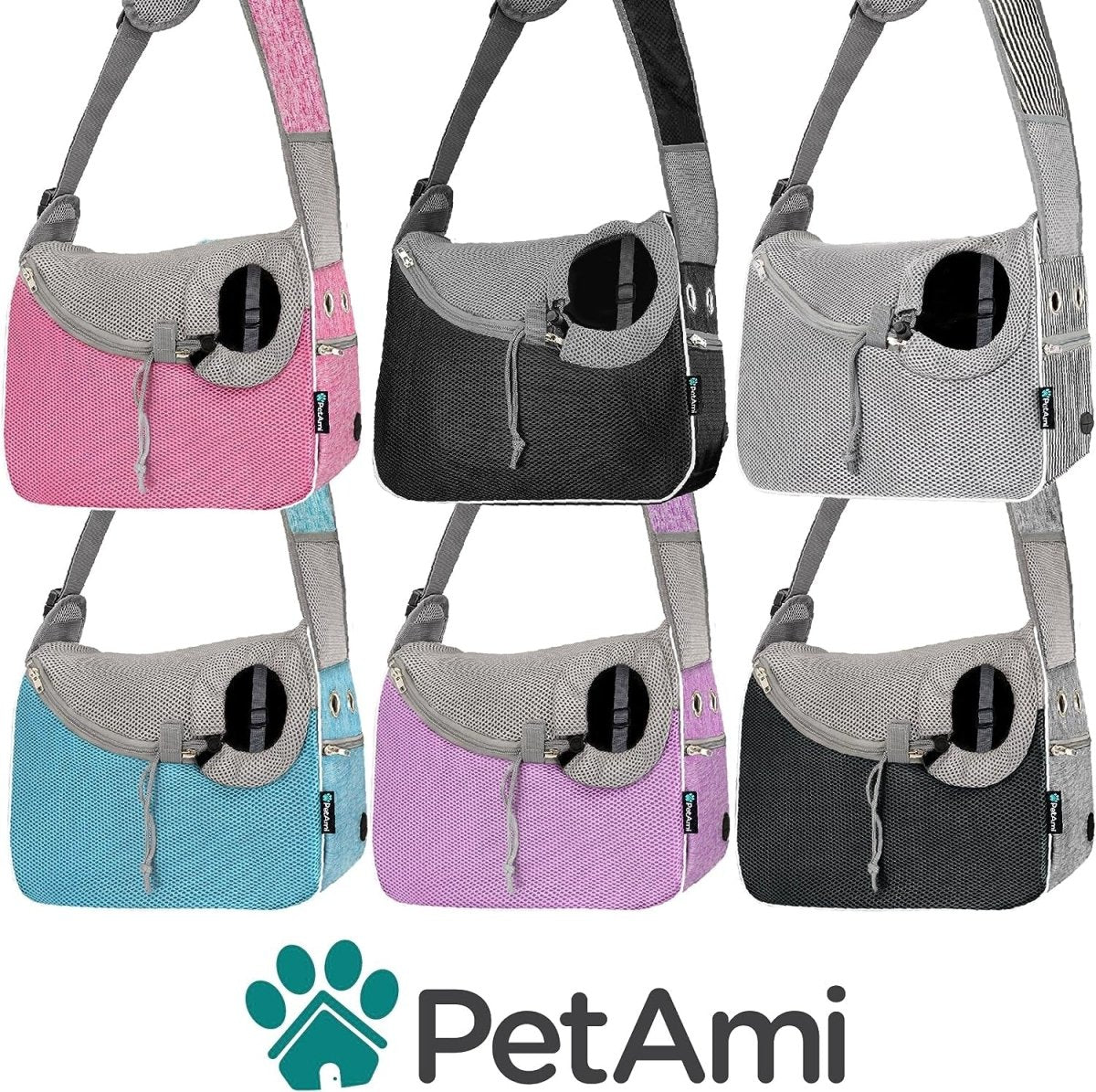 Small Dog Sling Carrier, Soft-Sided Crossbody Puppy Carrying Purse Bag, Adjustable Sling Pet Pouch to Wear Medium Dog Cat Travel, Dog Bag for Traveling, Breathable, Poop Bag Dispenser, Blue
