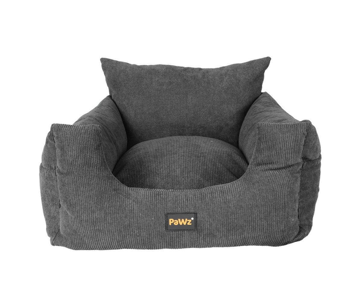 Pet Car Booster Seat Dog Protector Portable Travel Bed Removable Grey M