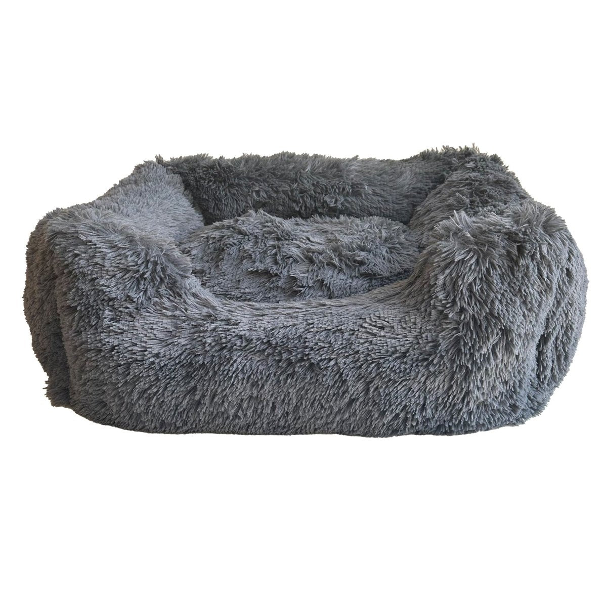 Calming Rectangular Dog Bed Basket - Pet ID Tags