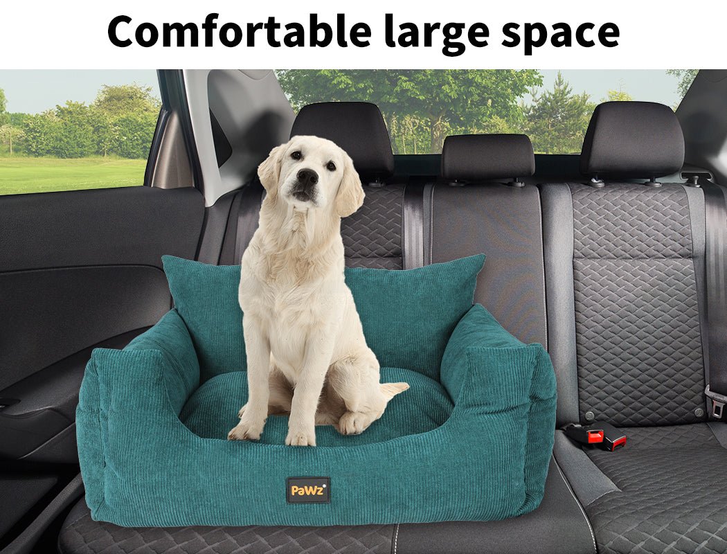 Pet Car Booster Seat Dog Protector Portable Travel Bed Removable Green L