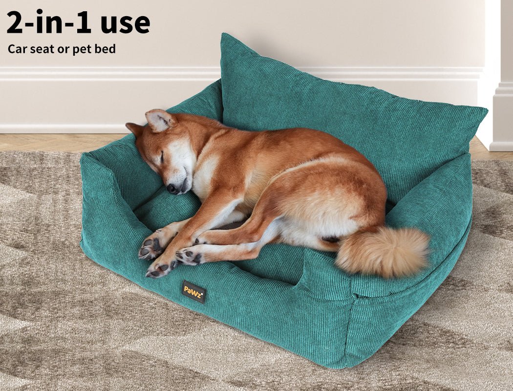 Pet Car Booster Seat Dog Protector Portable Travel Bed Removable Green L