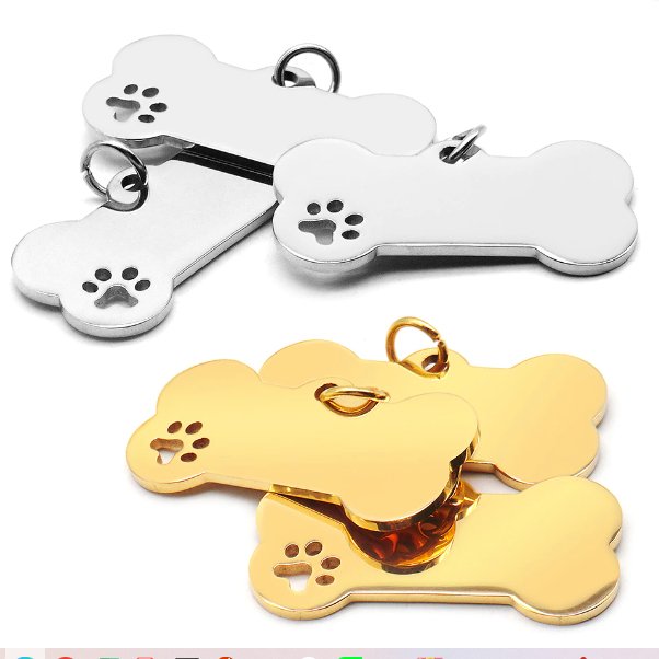 Pawzee Stainless Steel Dog Tag Bone (WSP)