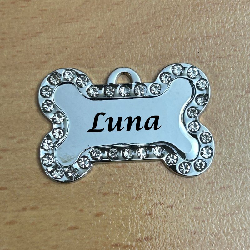 Bling Bone Stainless Steel Dog Tags - Pet ID Tags