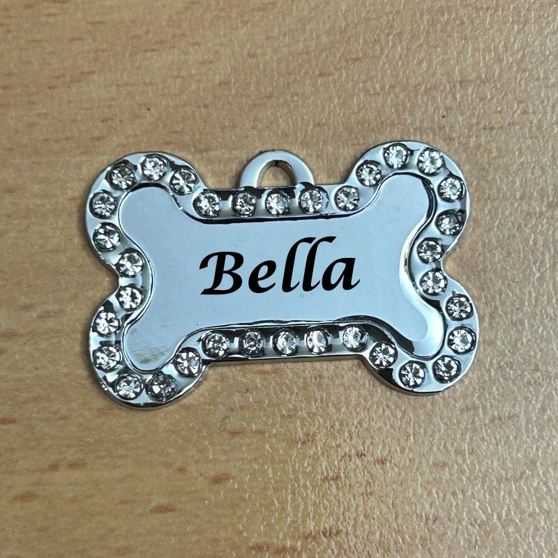 Bling Bone Stainless Steel Dog Tags - Pet ID Tags