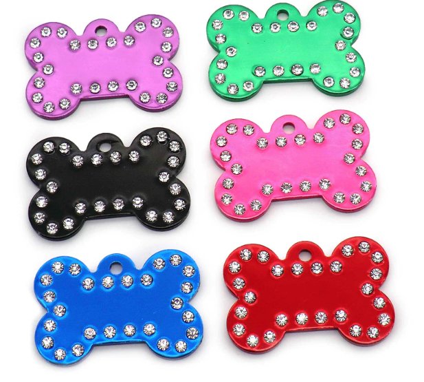 Crystal Bling Engraved Pet ID Tags - Pet ID Tags