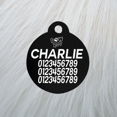 Black Pawzo Pet ID Tags