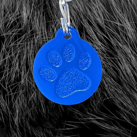 Dark Blue Pawzo Pet ID Tags