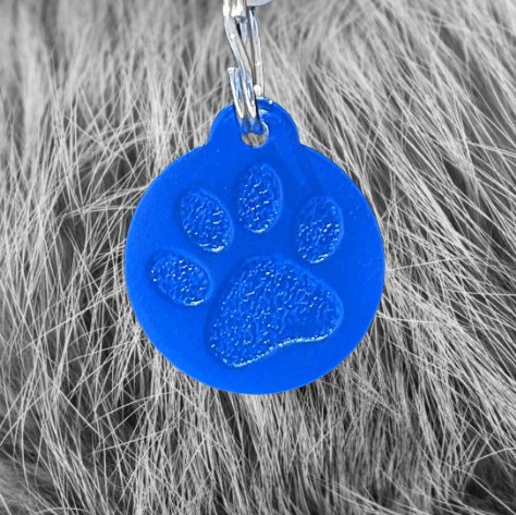 Dark Blue Pawzo Pet ID Tags