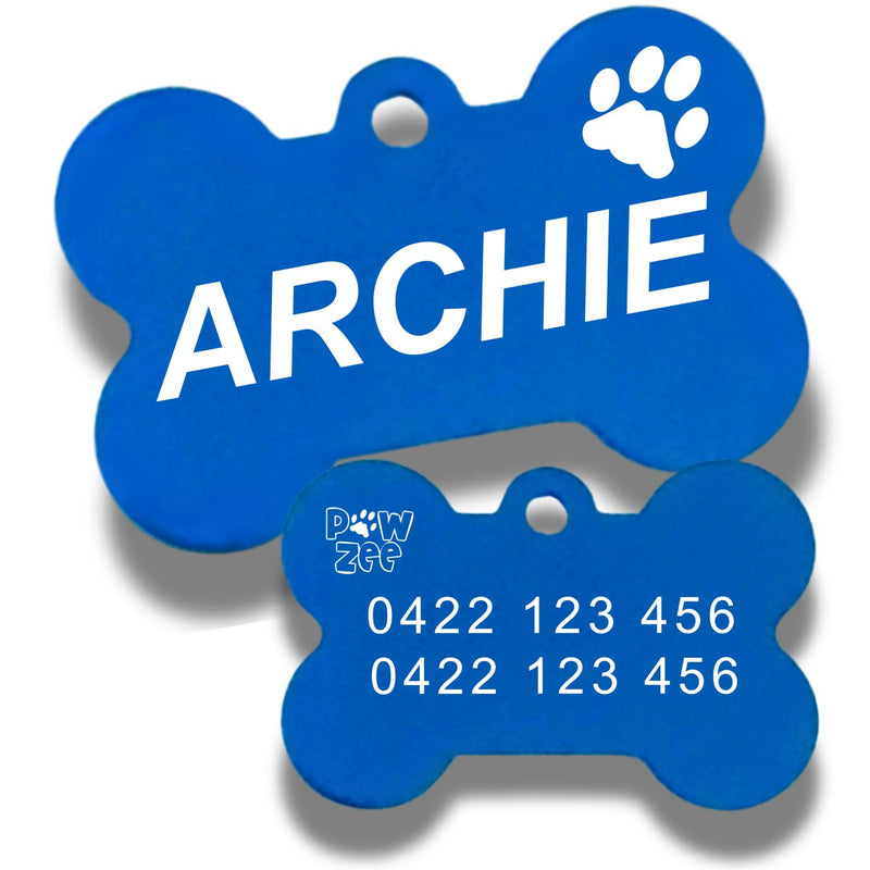 Personalised Pawzee Pet Tags - Blue