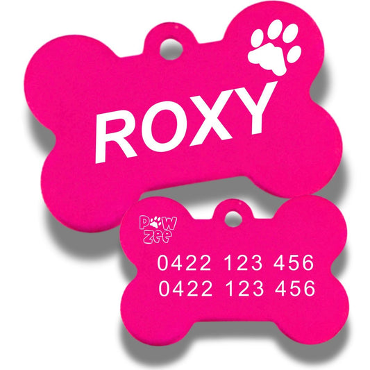 Bone Dog Tag - Pink Aluminium