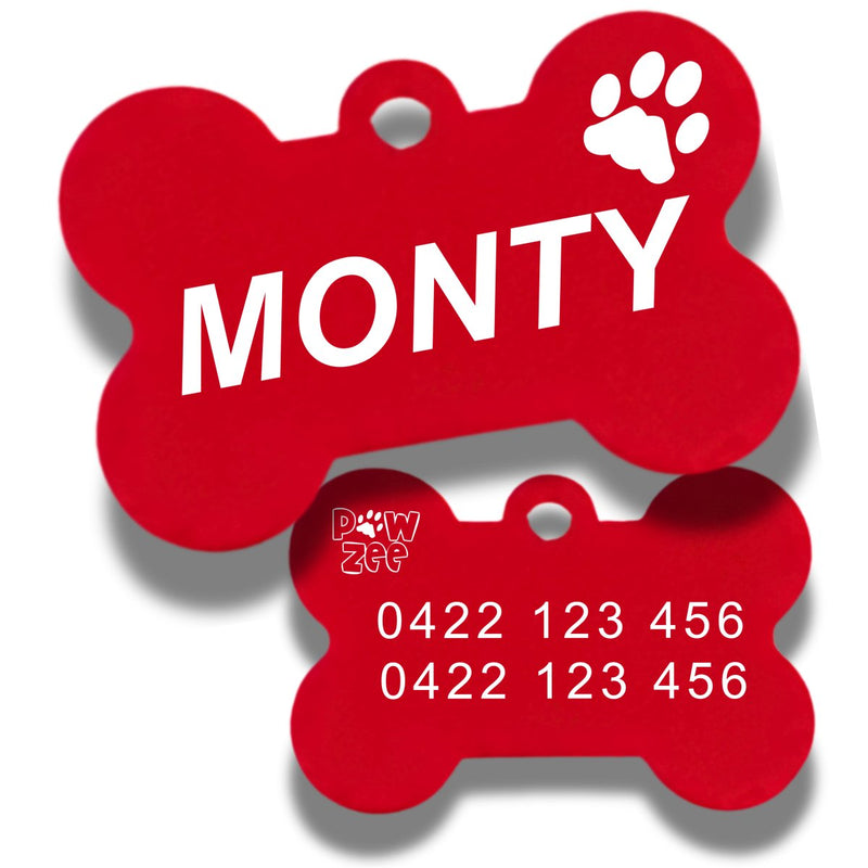 Personalised Pawzee Pet Tags - Red