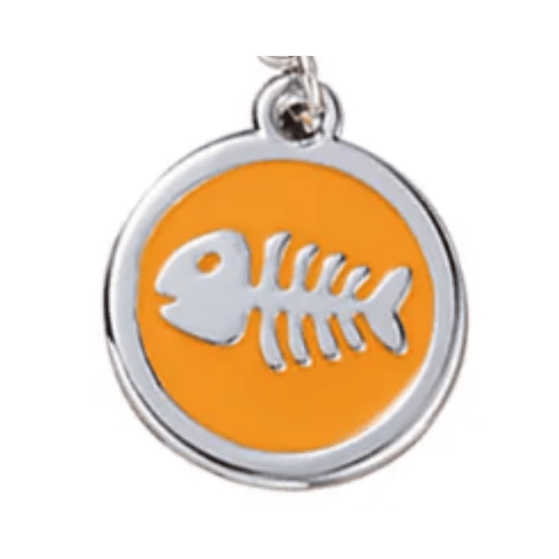 Stylish Fish Designer Pet ID Tag made of durable alloy, perfect for keeping your cat safe with personalized details.