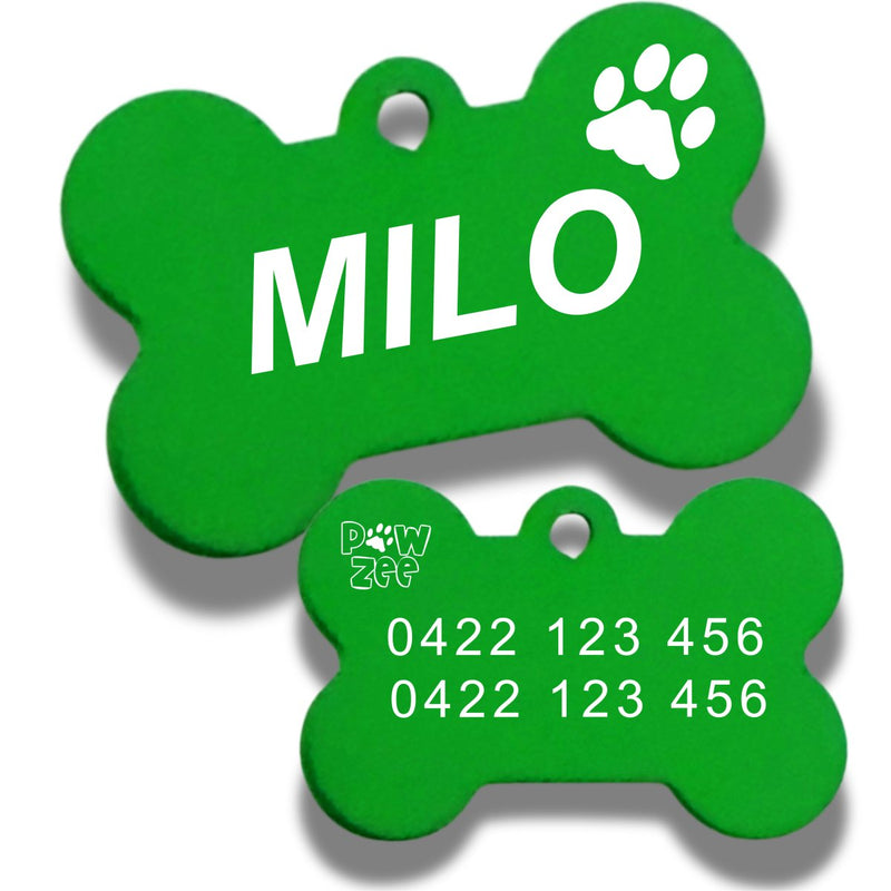 Personalised Pawzee Pet Tags - Green
