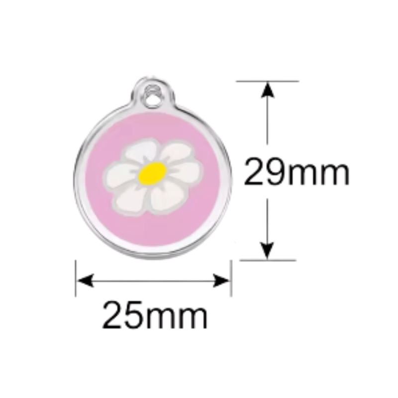 Stylish Flower Designer Pet Tag, durable and engraved, perfect for pet safety. Ideal for your furry friend!