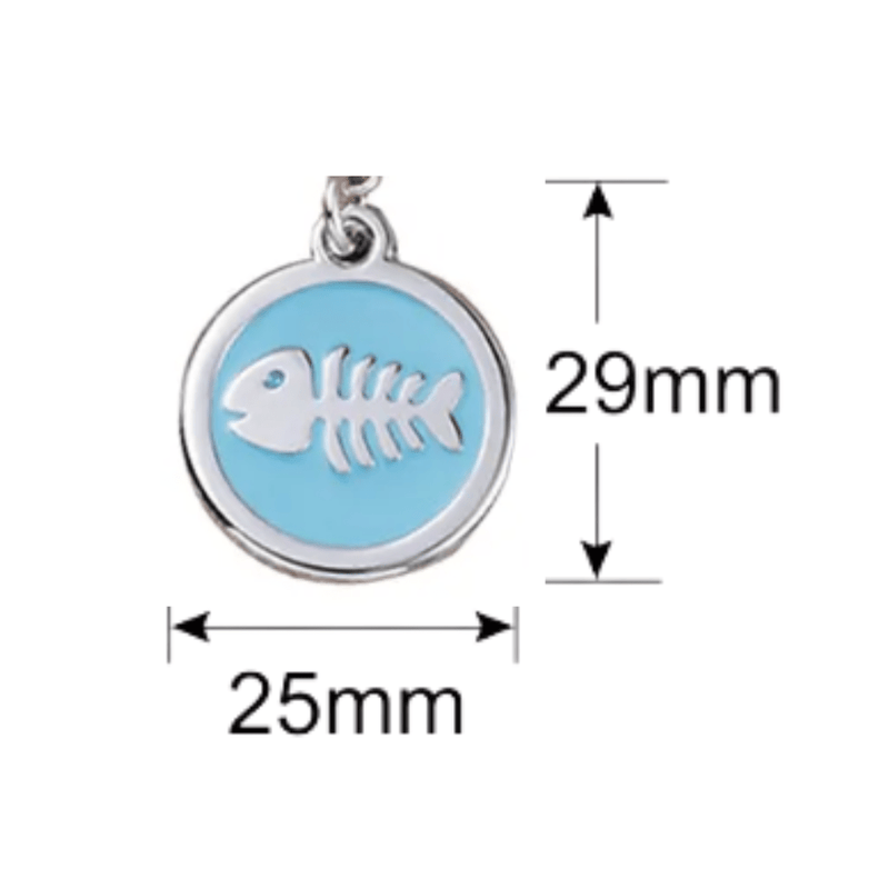 Stylish Fish Designer Pet ID Tag in polished alloy, perfect for keeping your pet safe and fashionable.