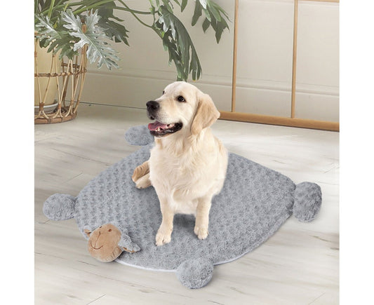 Pet Bed Cat Calming Beds Dog Squeaky Toys Cushion Puppy Kennel Mat Grey M