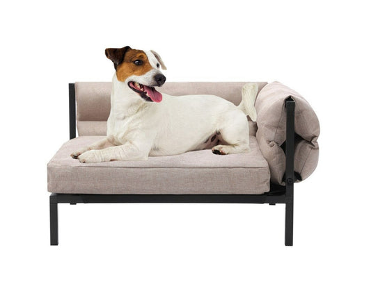 Paws & Claws Elevated Sofa Pet/Dog Sleeping Bed Medium 64.5X49Cm Linen Beige