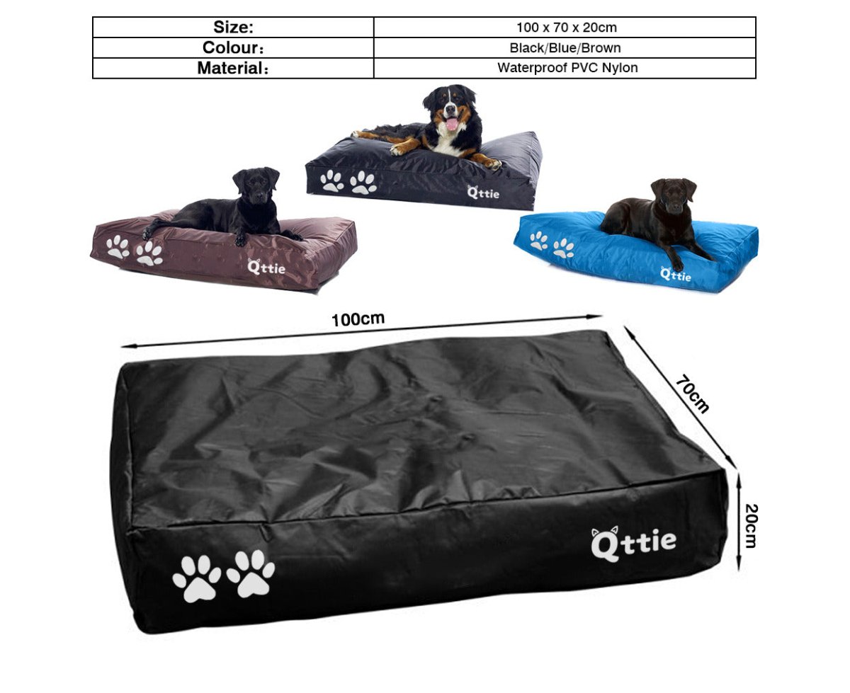 70X100CM Waterproof Dog Bed Outdoor Bean Bag Soft Mats Mattress Cushion Sleeping Pet Cat Black