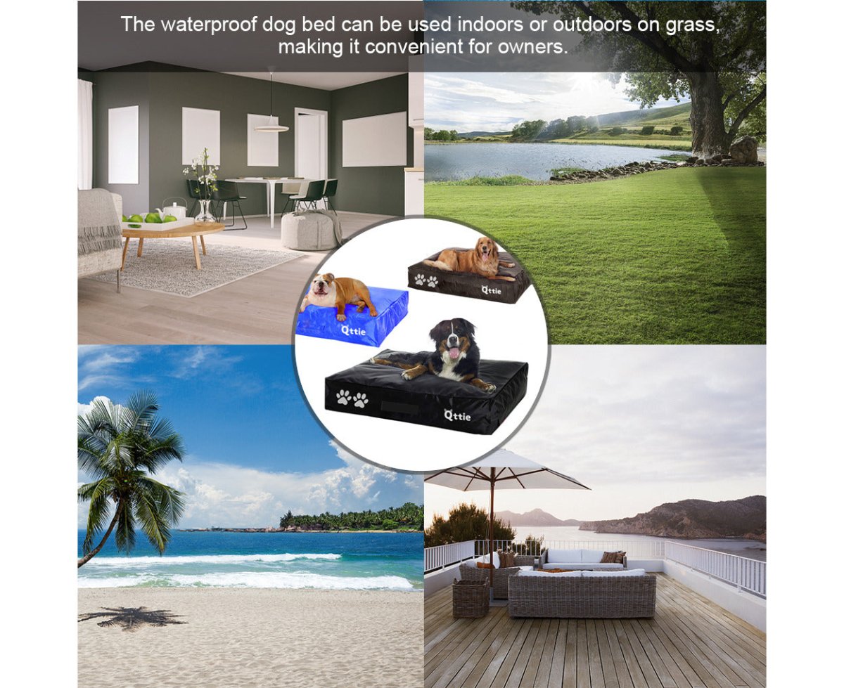 70X100CM Waterproof Dog Bed Outdoor Bean Bag Soft Mats Mattress Cushion Sleeping Pet Cat Black