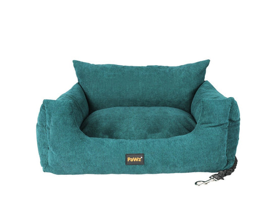 Pet Car Booster Seat Dog Protector Portable Travel Bed Removable Green L