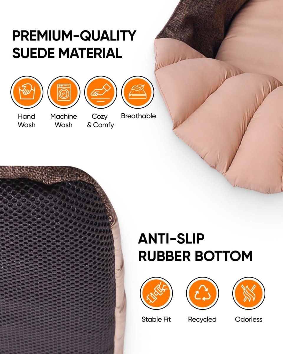 Dog Car Seat for Small Dogs & Medium Dogs, Washable Car Travel Carrier, Waterproof Portable Car Bed for Puppy, Dog Car Seat & Soft Cover, Brown