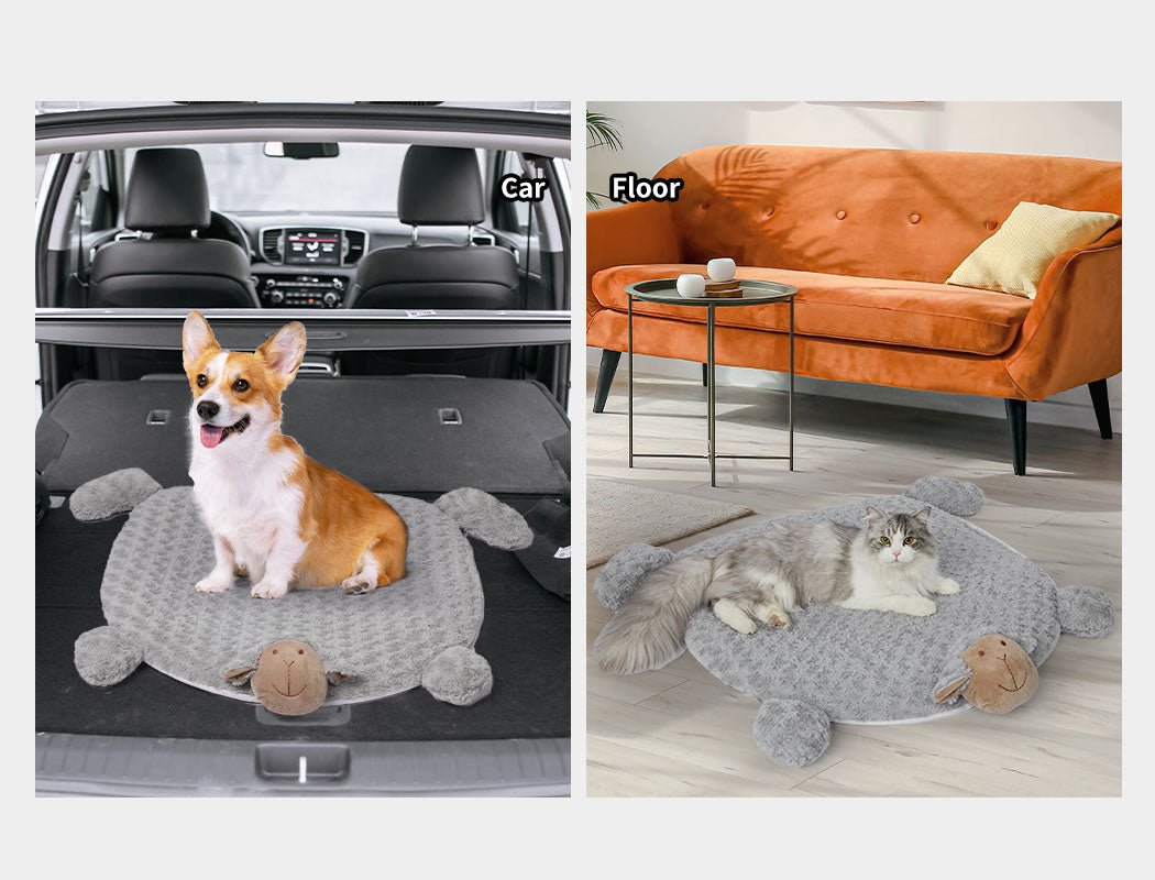 Pet Bed Cat Calming Beds Dog Squeaky Toys Cushion Puppy Kennel Mat Grey M