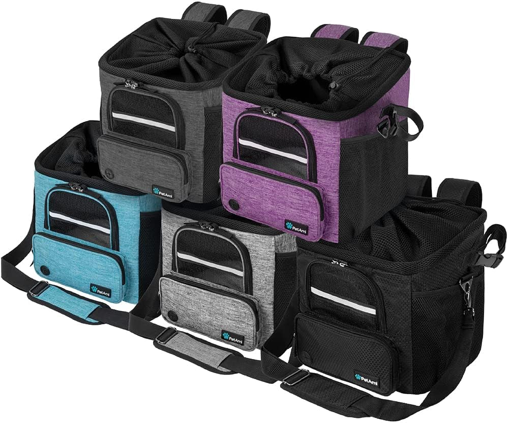 Dog Bike Basket, Soft-Sided Ventilated Dog Bike Carrier Backpack, Dog Pet Bicycle Basket for Bike Handlebar, Small Medium Puppy Cat Kitten Car Booster Seat with Safety Strap (Black)