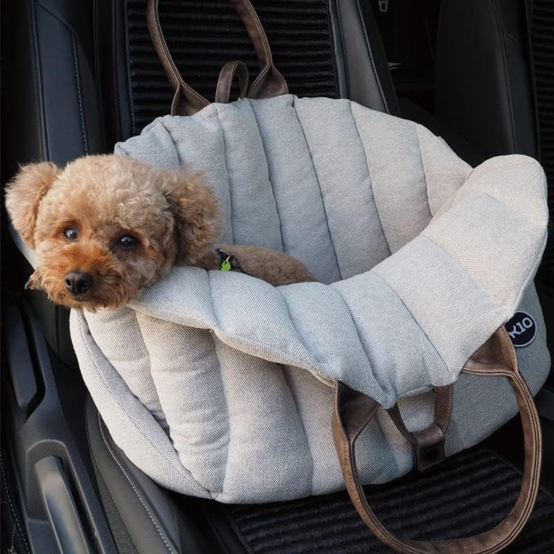 Car-Go Tote - Dual Purpose Pet Tote and Dog Car Seat - Carry Your Dog or Cat Safely with Harness Attachment - Attach the Bag to a Car Seat to Use as a Pet Carrier (Oatmeal Beige)