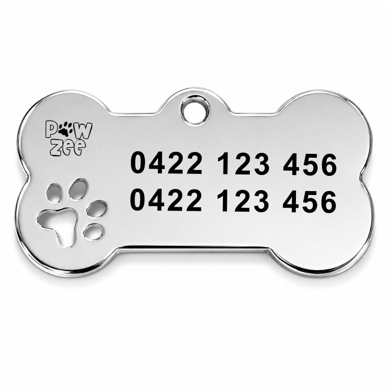 Bone Dog Tag - Stainless Steel - Pet ID Tags