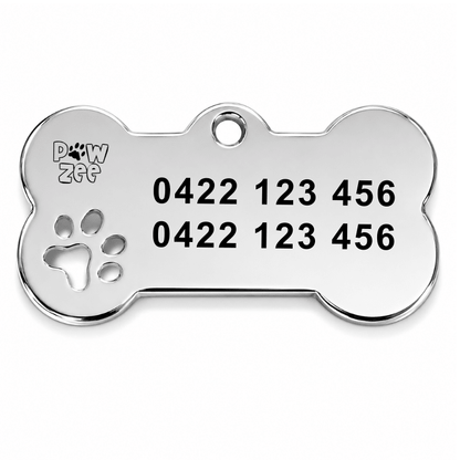 Bone Dog Tag - Stainless Steel - Pet ID Tags