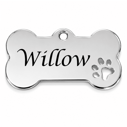 Bone Dog Tag - Stainless Steel - Pet ID Tags