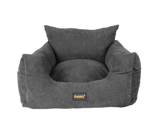 Pet Car Booster Seat Dog Protector Portable Travel Bed Removable Grey M