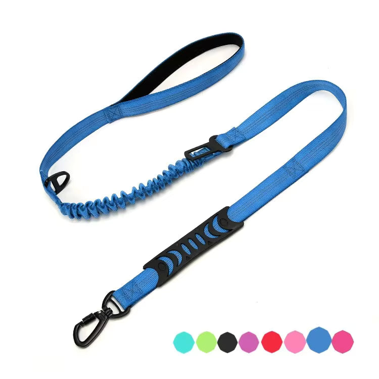 Bungee Dog Leash with Car Seat Belt Clip