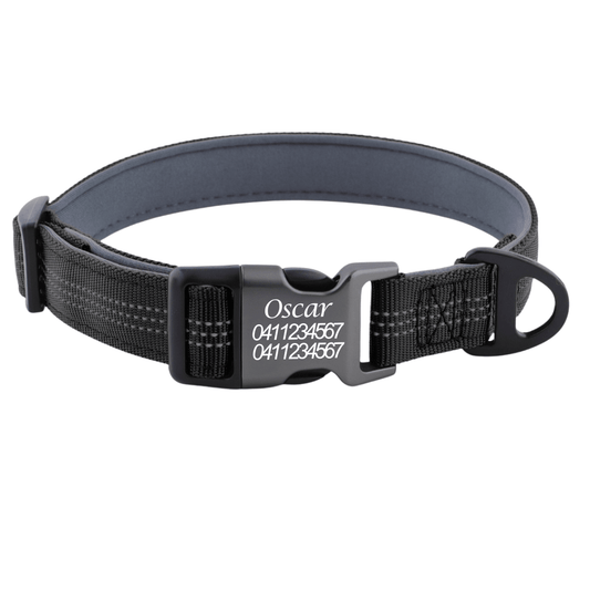 Custom Reflective Dog Collar – Personalised with Name - Pet ID Tags