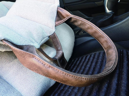 Car-Go Tote - Dual Purpose Pet Tote and Dog Car Seat - Carry Your Dog or Cat Safely with Harness Attachment - Attach the Bag to a Car Seat to Use as a Pet Carrier (Oatmeal Beige)