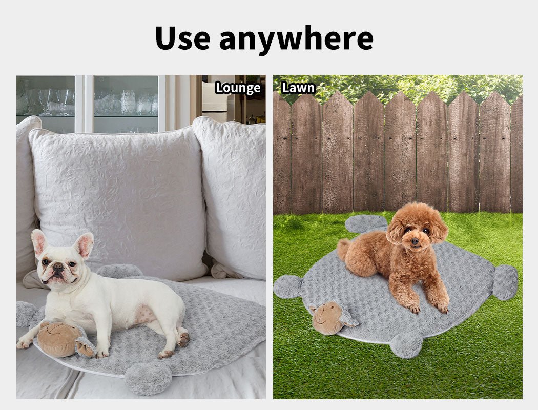Pet Bed Cat Calming Beds Dog Squeaky Toys Cushion Puppy Kennel Mat Grey M