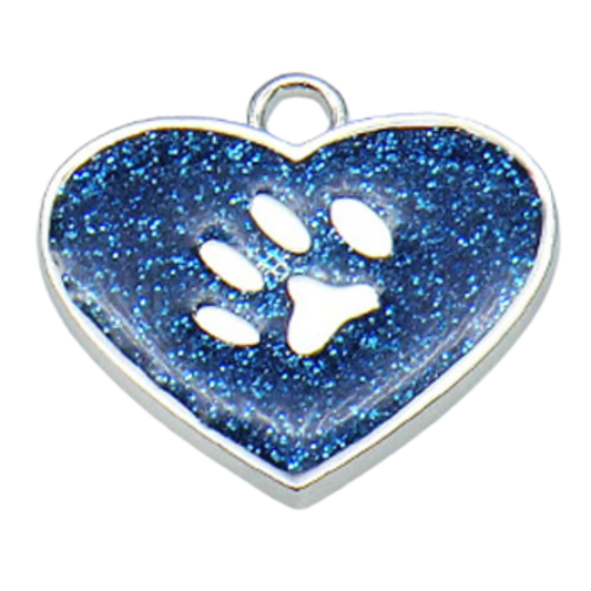 Heart Pet Tag - Glitter Blue - Pet ID Tags