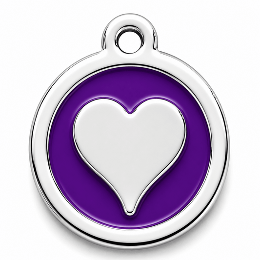 Heart Pet Tag - Purple - Pet ID Tags