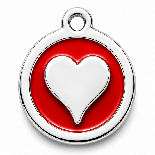 Heart Pet Tag - Red - Pet ID Tags