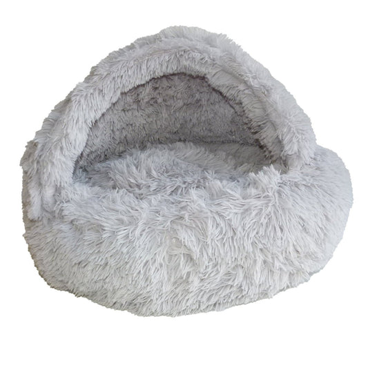 Hooded Snuggle Cave Pet Bed - Pet ID Tags