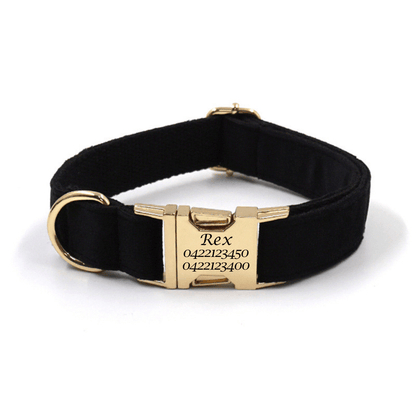 Luxury Velvet Dog Collar – Custom Engraved | Soft, Padded & Adjustable - Pet ID Tags