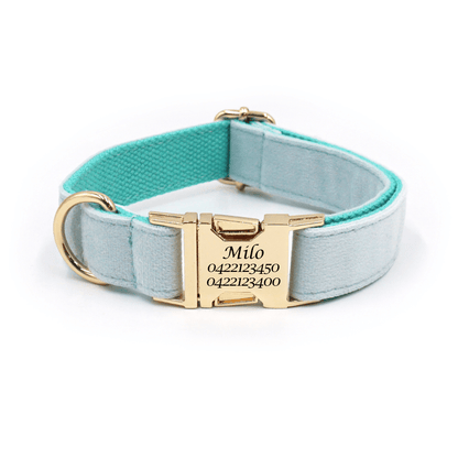 Luxury Velvet Dog Collar – Custom Engraved | Soft, Padded & Adjustable - Pet ID Tags