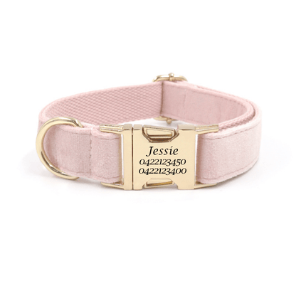 Luxury Velvet Dog Collar – Custom Engraved | Soft, Padded & Adjustable - Pet ID Tags