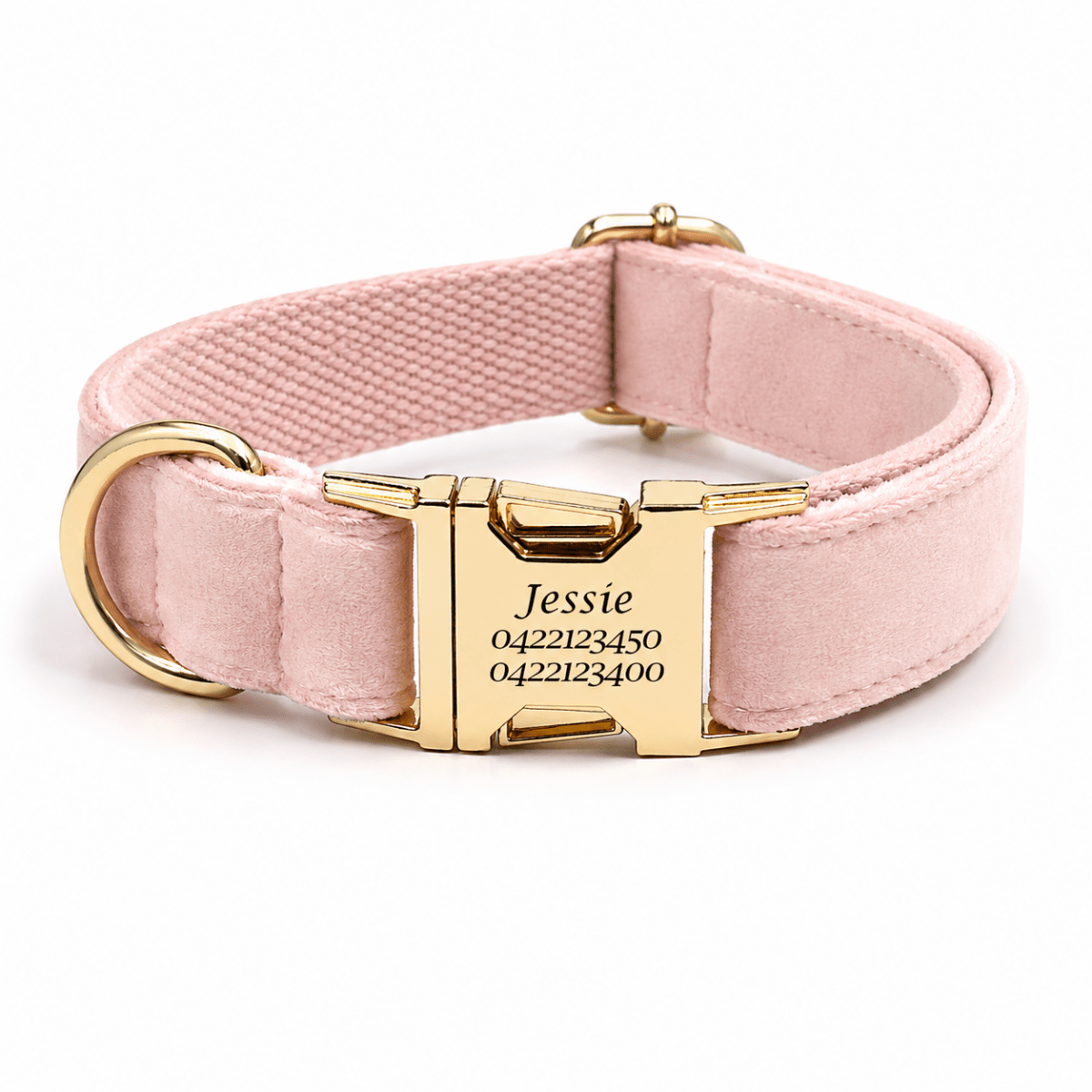 Luxury Velvet Dog Collar - Engraved - Pet ID Tags