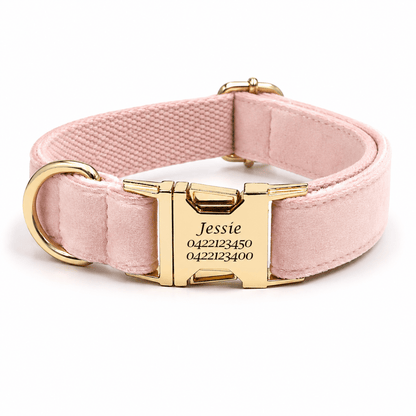 Luxury Velvet Dog Collar - Engraved - Pet ID Tags